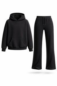 Conjunto Deportivo Personalizado para Hombre, Sudadera con Capucha Negra y Pantalones de Chándal de Algodón y Felpa, Ropa Deportiva Informal para Gimnasio y Entrenamiento - Product Image 2