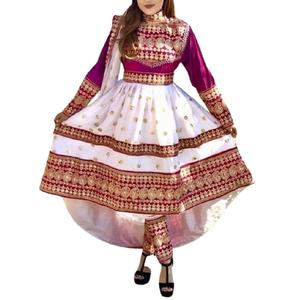 Ensemble de robes traditionnelles afghanes pour femmes, style Pathani Pashtun, vintage, élégant, pour fêtes et mariages, respirant, modèle afghan, vente chaude - Product Image 3