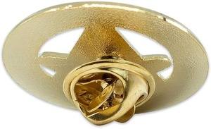 Ancient Free & Accepted Masons Square & Compass <b>Round</b> Masonic Lapel Pin - [Blue & Gold][1'' Diameter] - Product Image 6