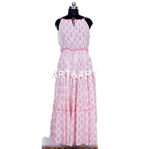 Women's Lightweight Cotton Summer Midi Bodycon Fitted Sleeveless Beach Dress Digital Patterns Eco-Friendly Breathable Wrap - Product Image 2