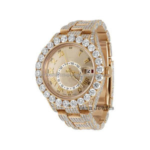 Offre en gros : Montre-bracelet mécanique pour homme en acier inoxydable 41 mm, logo personnalisé, style hip-hop, analogique, luxe, antique, étanche 100 bars - Product Image 4