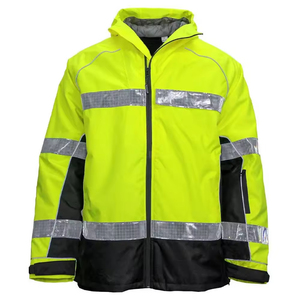 Chaqueta de Trabajo de Alta Visibilidad para Hombre, Forrada de Polar, Tallas Grandes, con Detalles en Color Personalizado, Chaqueta de Trabajo para Granja, Tallas Grandes - Product Image 1