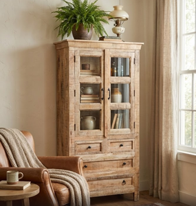 Armario de Madera de Diseño Clásico, Vintage, Moderno y Antiguo, Tamaño Mediano, con 2 Cajones Pequeños y 2 Grandes, Portátil, Apto para Oficina en Casa - Product Image 1