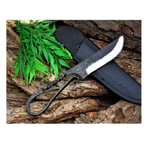 Cuchillo Medieval Premium Hecho a Mano, Estilo Medieval, con Hoja de Acero al Carbono Forjado, Acabado Rústico y Cuero Resistente - Product Image 3