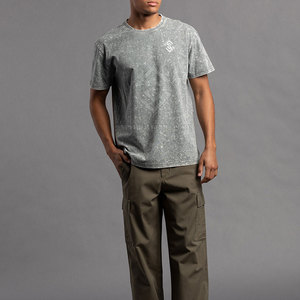 T-shirts personnalisés à logo, en polyester/coton de haute qualité, lavage à l'acide, col rond, coupe classique, pour hommes, séchage rapide, respirants, écologiques, en solde - Product Image 6