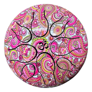 Tambor de Lengüeta de Acero Inoxidable Esmaltado Rosa Paisley, Instrumento Musical Ecológico Handpan con Mazos de Goma para Yoga y Sanación Sonora - Product Image 1