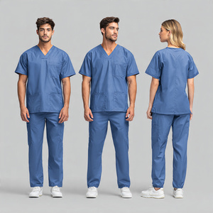 Ensemble de tenue médicale unisexe en coton tricoté respirant et confortable pour hôpital - Product Image 6
