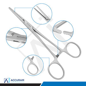 คีมหนีบหลอดเลือด Accuram Crile แบบตรง 160 มม. คีมหนีบหลอดเลือดสำหรับผ่าตัด ทำจากสแตนเลส พร้อมระบบล็อค ใช้สำหรับหนีบหลอดเลือดแดง เครื่องมือผ่าตัดแบบใช้มือ ได้รับมาตรฐาน CE - Product Image 2