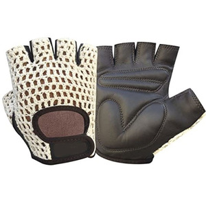 Gants de sport en cuir, longueur poignet, respirants, sans doublure, pour le sport, printemps-été, noirs et beiges, pour hommes, moto, cyclisme. - Product Image 6