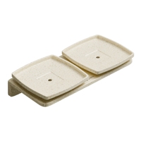 Étagère murale flottante en mélamine beige terrazzo pour salle de bain avec double porte-savon carré auto-drainant