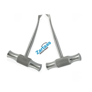 Elevadores de punta de raíz de barra transversal de acero inoxidable, juego de 2 piezas (izquierda y derecha) con agarre moleteado, instrumentos quirúrgicos dentales - Product Image 2