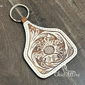 Nouveau Porte-clés en Cuir Marron Gravé 2026 – Anneau en Cuir Véritable pour Clés, Accessoire Idéal pour la Maison, le Bureau ou comme Cadeau - Product Image 1