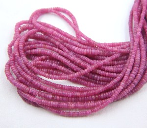 Natural Pink <b>Ruby</b> Sapphire Smooth Roundel Beads High Quality Gemstone Beads for Jewelry Making - Product Image 3