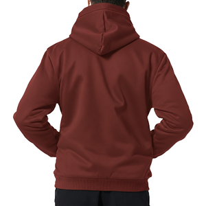 Sweat à capuche zippé pour homme, marque privée, 240g, polaire polyester, fermeture éclair intégrale, logo personnalisé brodé, veste à capuche pour homme - Product Image 5