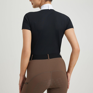 Chemises d'équitation de performance pour femmes, qualité supérieure, noir et blanc contrastés, vêtements d'équitation pour cavaliers. - Product Image 2