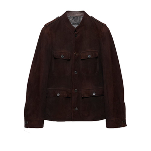 Custom Men's Cowhide <b>Suede</b> Utility <b>Jacket</b> Luxury Vintage Western Leather <b>Jacket</b> OEM Private Label leather top manufacturer - Product Image 1