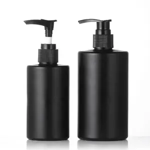 Hot Selling Wholesale Empty Bottle 200ml 350ml Black Recyclable Shampoo Plastic Bottles For Shampoo And Body Wash Bottle Pump