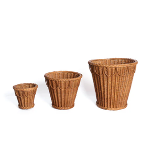 Macetas artesanales de ratán 100% natural, juego de 3 macetas para interiores, precio al por mayor, hechas en Vietnam. - Product Image 2
