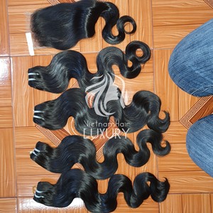 Venta al por mayor 100% Virgen Remy Extensiones de cabello humano vietnamita Estilo de onda del cuerpo 30 pulgadas de longitud estirada de la fábrica de Vietnam - Product Image 4