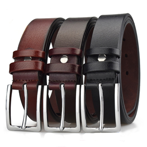 Ceinture en cuir pleine couleur de haute qualité pour homme, robuste, avec boucle classique à ardillon, confortable, pour tenues chaudes et sacs - Product Image 1
