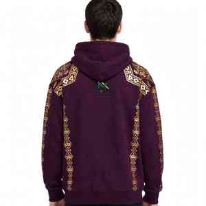 NEXTEX Sweat à capuche unisexe Carnival Mask, couleur prune dorée, en molleton de coton doux, chaud, avec imprimé graphique - Product Image 2