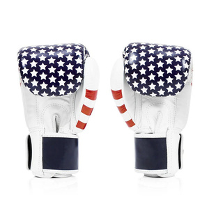 ถุงมือชกมวยฝึกซ้อม Fairtex หนังวัวแท้คุณภาพสูง พิมพ์ลายธงชาติอเมริกา ปิดด้วยแถบตีนตุ๊กแก ผลิตตามสั่ง - Product Image 2