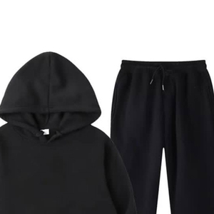 Unisex Black Crew Neck Sweatshirt Full Sleeve Solid Eco-Friendly Polyester Casual Hoodie Side Pockets Midweight Regular Fit - Product Image 1