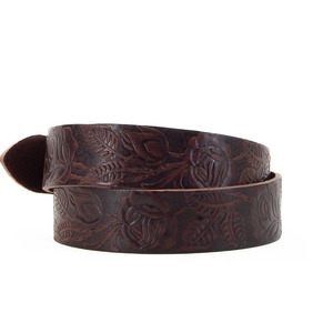 Vintage Cow Hide Pin Buckle Western <b>Cowboy</b> Rustic Style Floral Pattern Durable Casual Fashion Accessory Unisex Waist <b>Belt</b> - Product Image 2
