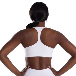 Soutien-gorge de sport dos nageur blanc brillant pour femme – Performance, souplesse et confort pour la gym, le yoga et les activités sportives - Product Image 2