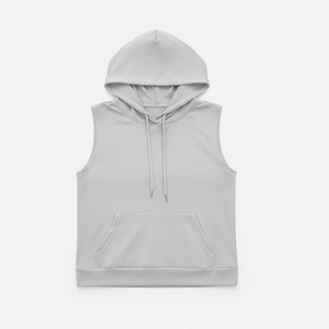 Custom Size Colors Logo Women Sleeveless Hooded Zip Up Vest Cotton Blend Sportswear <b>Running</b> Regular Fit Wholesale Price <b>Hoodies</b> - Product Image 1