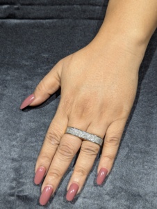 Bague double pour femme REYES, style victorien authentique, en argent sterling 925 avec diamants naturels. - Product Image 6