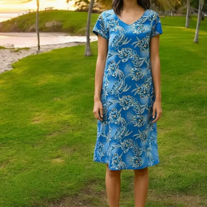 ชุดเดรสลายดอกไม้คุณภาพสูงสไตล์ฮาวายสำหรับฤดูร้อนสำหรับสุภาพสตรี - Product Image 3
