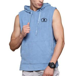 Wholesale Good Quality Cotton Custom <b>Men</b> <b>Sleeveless</b> <b>Hoodie</b> Casual Wear <b>Men</b> <b>Sleeveless</b> Plain <b>Hoodie</b> <b>For</b> Sale - Product Image 1