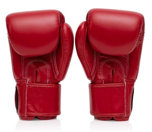 Nuevos Guantes de Boxeo Fairtex Personalizados para Competición, Muay Thai, Kickboxing, Cierre de Correa Roja en la Muñeca, Cuero Genuino, Agarre Antideslizante - Product Image 3