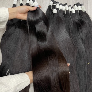 Extensiones de cabello de un solo donante, cabello largo y grueso, liso natural y color negro natural, listo para enviar. - Product Image 6
