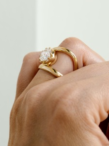 Anillo Solitario Abierto con Diamante Redondo de 2 Quilates, Certificado por IGI - Product Image 5
