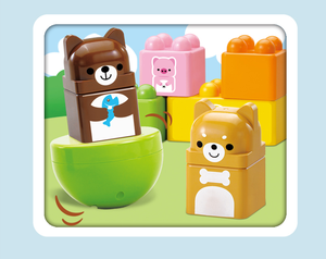 OXFORD BEBE Juego de Bloques de Construcción con Forma de Barco con Temática de Animales, Cubos de Aprendizaje, Caja de Juguetes para Bebés y Niños Pequeños de 3 Meses o Más, Plástico - Product Image 4