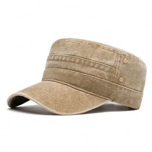Gorra de camionero vintage de algodón lavado y desgastado para hombre, estilo papá, con visera plana, para primavera y otoño, protección solar. - Product Image 3