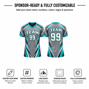 Top Quality Sublimated V-Neck Jersey Unisex Short Sleeve Moisture Wicking 100% Polyester Team <b>Apparel</b> for Adults <b>Sport</b> <b>Apparel</b> - Product Image 3