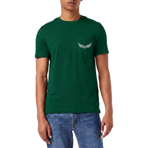 Camiseta de punto de ajuste regular, sin tejer, casual, lisa, de hombro caído, estilo urbano, en blanco, con logo personalizado, al por mayor, para hombre, de secado rápido - Product Image 2