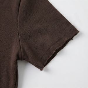 Camiseta Casual de Verano para Mujer con Bordado de Conejo y Cuentas, Manga Corta, Ajustada, Tejida, Cuello Redondo - Product Image 6