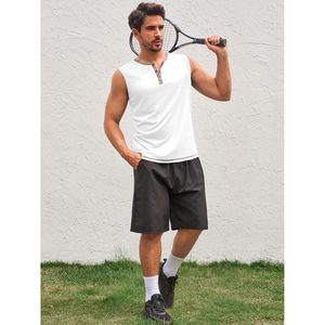 2025 <b>Men's</b> Workout Tank Tops Casual Summer Beach Gym Muscle <b>Henley</b> <b>Shirt</b> Basic Sleeveless Design - Product Image 4