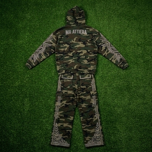 <b>Mens</b> <b>Camouflage</b> Tracksuit <b>Jacket</b> Pants Rhinestone Embroidery Custom Streetwear Sportswear Matching Set New - Product Image 5
