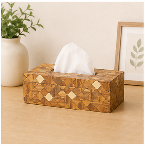 Handcrafted Geometric Wooden Inlay <b>Tissue</b> Box Cover Luxurious Eco-Friendly Rectangular <b>Tissue</b> Holder For Home Office And Hotels - Product Image 6