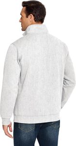 เสื้อสเวตเชิ้ตผู้ชายสีขาวแบบซิป ¼  ทรงคลาสสิก ผ้าหนา แขนยาว คอเต่า - Product Image 2