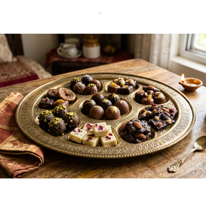 Bandeja Redonda Minimalista de Metal con Soporte de Palmera Dorada, Vajilla, Bandeja para Chocolate, para Bodas, Fiestas, Postres, Frutas Secas - Product Image 4