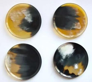 Handcrafted Organic Horn <b>Coasters</b> for Tea Lovers Timeless Buffalo Horn <b>Coaster</b> Set for Dining <b>Tables</b> Rustic Farmhouse Style Horn - Product Image 3