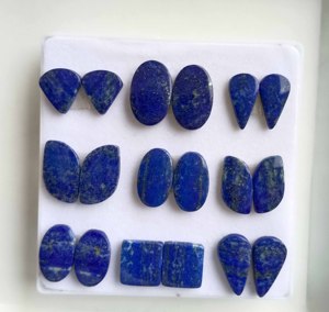Pendentif en Lapis Lazuli Naturel de Qualité Supérieure, Paire de Cabochons Polis Formes Mixtes, Pierres Précieuses en Vrac, Quartz, Tailles Personnalisables - Product Image 3