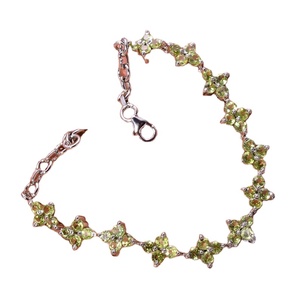 6,5-7,5 "largo peridoto Natural piedra preciosa 10,4 gramos 92,5 plata esterlina hecha a mano hermosa pulsera al por mayor - Product Image 1