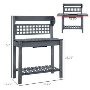 Banco da Lavoro in Legno per Giardinaggio e Piante da Esterno per Patio - Product Image 2